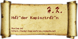 Héder Kapisztrán névjegykártya